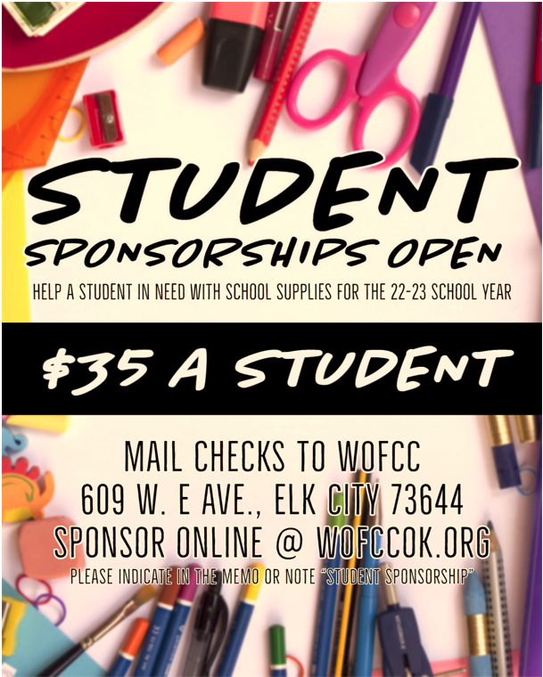 Student Sponsorships Open